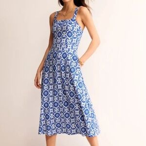 NWT Boden Bridget Ponte Midi Dress Surf the Web,Mosaic Bloom - size 10R